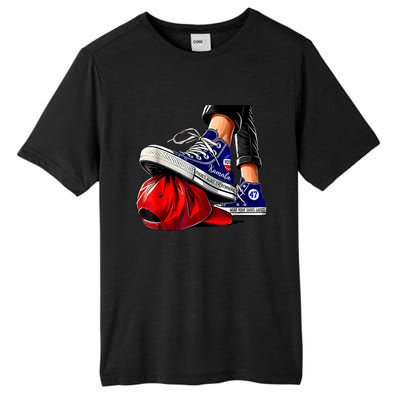 Kamala Harris High Heels Stepping On Red Maga Hat Tall Fusion ChromaSoft Performance T-Shirt