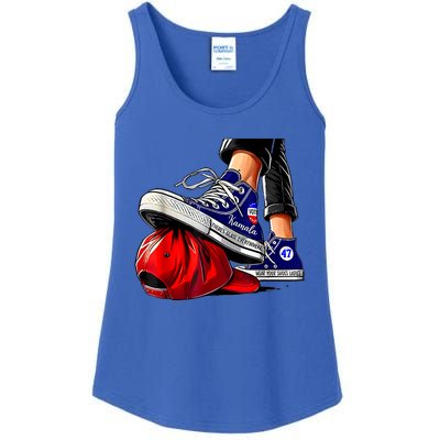 Kamala Harris High Heels Stepping On Red Maga Hat Ladies Essential Tank