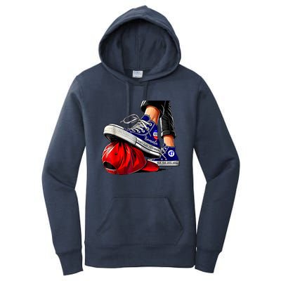 Kamala Harris High Heels Stepping On Red Maga Hat Women's Pullover Hoodie