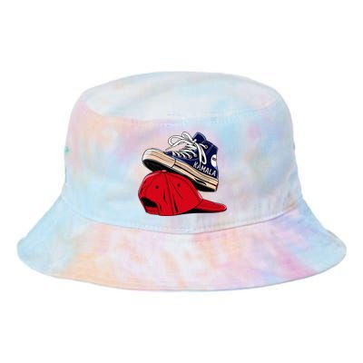 Kamala Harris High Heel Shoes Stepping On Red Hat Funny Vote Tie Dye Newport Bucket Hat