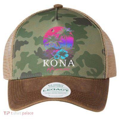Kona Hawaii Hawaiian Hibiscus Flowers Surfer Souvenir Legacy Tie Dye Trucker Hat