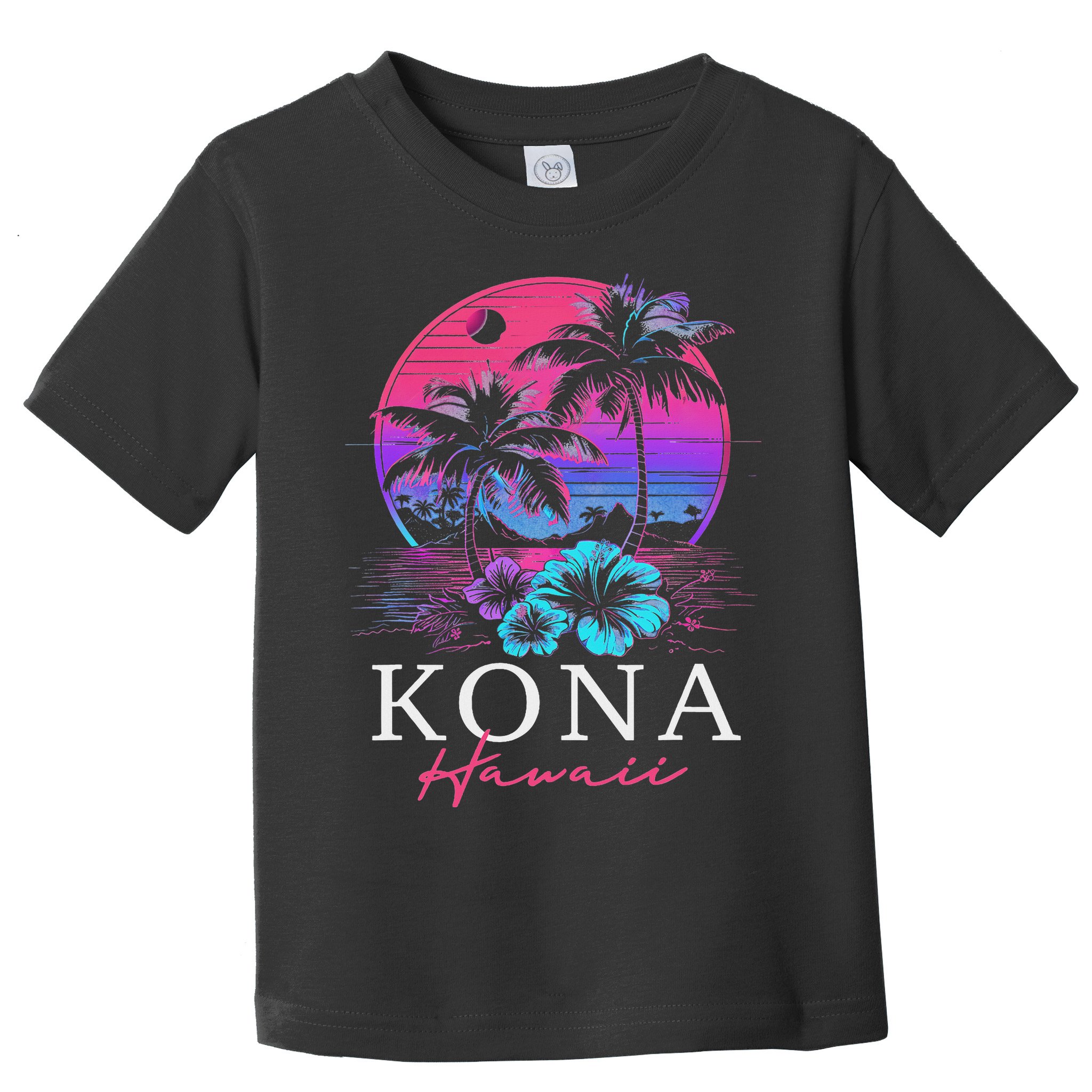 Kona Hawaii Hawaiian Hibiscus Flowers Surfer Souvenir Toddler T-Shirt