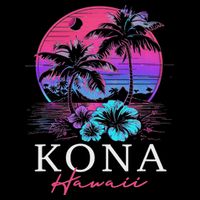 Kona Hawaii Hawaiian Hibiscus Flowers Surfer Souvenir Toddler T-Shirt