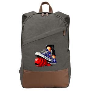 Kamala Harris High Heels Stepping On Red Maga Hat Gift Cotton Canvas Backpack