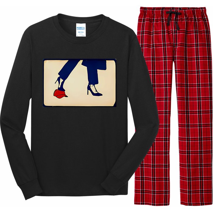 Kamala Harris Heels Stepping On Maga Hat Long Sleeve Pajama Set