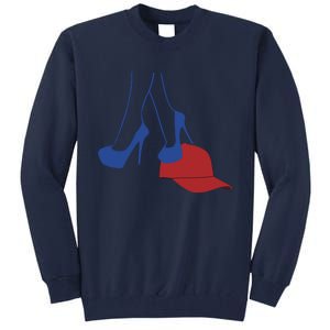 Kamala Harris Heels Stepping On Red Funny Hat Vote 2024 Tall Sweatshirt