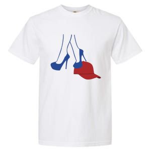 Kamala Harris Heels Stepping On Red Funny Hat Vote 2024 Garment-Dyed Heavyweight T-Shirt