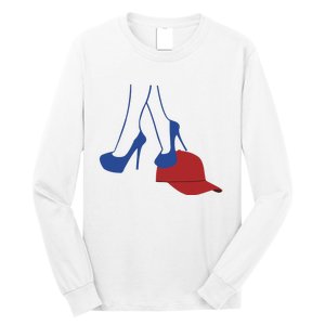 Kamala Harris Heels Stepping On Red Funny Hat Vote 2024 Long Sleeve Shirt