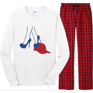 Kamala Harris Heels Stepping On Red Funny Hat Vote 2024 Long Sleeve Pajama Set