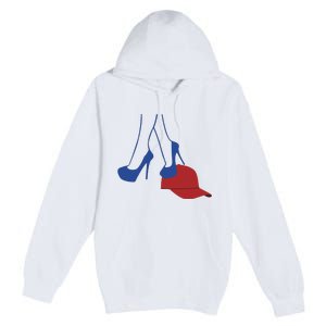 Kamala Harris Heels Stepping On Red Funny Hat Vote 2024 Premium Pullover Hoodie