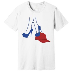 Kamala Harris Heels Stepping On Red Funny Hat Vote 2024 Premium T-Shirt