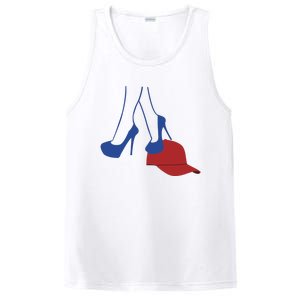 Kamala Harris Heels Stepping On Red Funny Hat Vote 2024 PosiCharge Competitor Tank