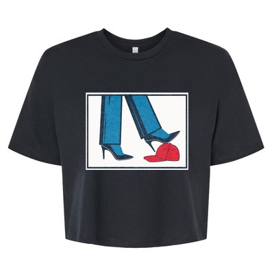 Kamala Harris Heels Stepping On Maga Hat Bella+Canvas Jersey Crop Tee