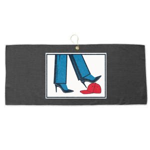 Kamala Harris Heels Stepping On Maga Hat Large Microfiber Waffle Golf Towel