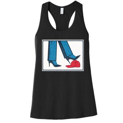 Kamala Harris Heels Stepping On Maga Hat Women's Racerback Tank