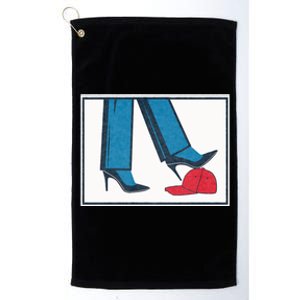 Kamala Harris Heels Stepping On Maga Hat Platinum Collection Golf Towel