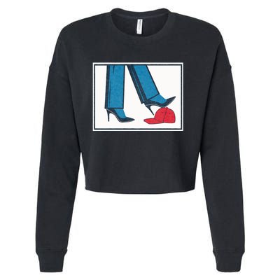 Kamala Harris Heels Stepping On Maga Hat Cropped Pullover Crew