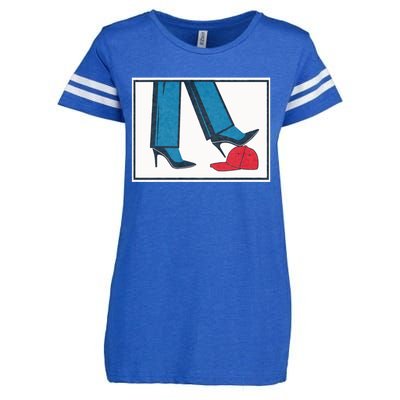 Kamala Harris Heels Stepping On Maga Hat Enza Ladies Jersey Football T-Shirt