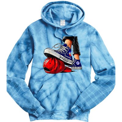 Kamala Harris High Heels Stepping On Red Maga Hat Tie Dye Hoodie