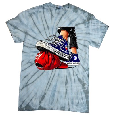 Kamala Harris High Heels Stepping On Red Maga Hat Tie-Dye T-Shirt