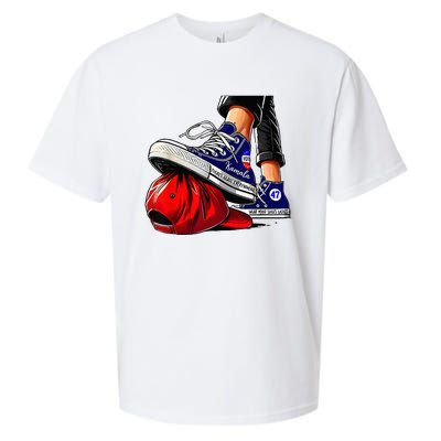 Kamala Harris High Heels Stepping On Red Maga Hat Sueded Cloud Jersey T-Shirt