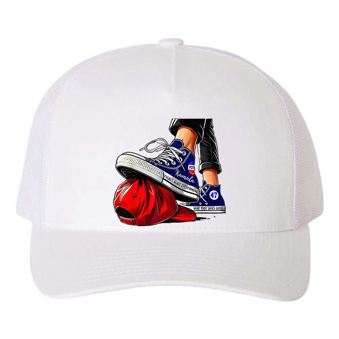 Kamala Harris High Heels Stepping On Red Maga Hat Yupoong Adult 5-Panel Trucker Hat