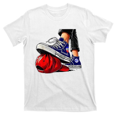 Kamala Harris High Heels Stepping On Red Maga Hat T-Shirt