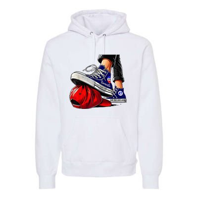 Kamala Harris High Heels Stepping On Red Maga Hat Premium Hoodie