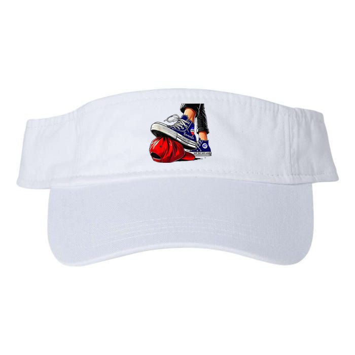 Kamala Harris High Heels Stepping On Red Maga Hat Valucap Bio-Washed Visor