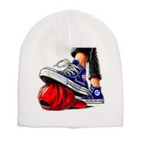 Kamala Harris High Heels Stepping On Red Maga Hat Short Acrylic Beanie