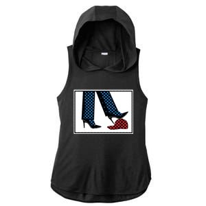 Kamala Harris Heels Stepping On Maga Hat Ladies PosiCharge Tri-Blend Wicking Draft Hoodie Tank