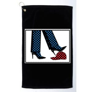 Kamala Harris Heels Stepping On Maga Hat Platinum Collection Golf Towel