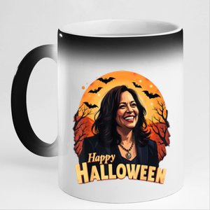 Kamala Harris Happy Halloween Harris Walz 2024 Usa Halloween 11oz Black Color Changing Mug