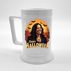 Kamala Harris Happy Halloween Harris Walz 2024 Usa Halloween Beer Stein