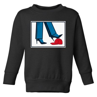 Kamala Harris Heels Stepping On Maga Hat Toddler Sweatshirt