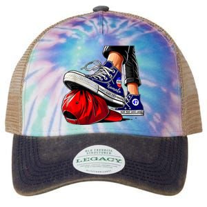 Kamala Harris High Heels Stepping On Red Maga Hat Legacy Tie Dye Trucker Hat