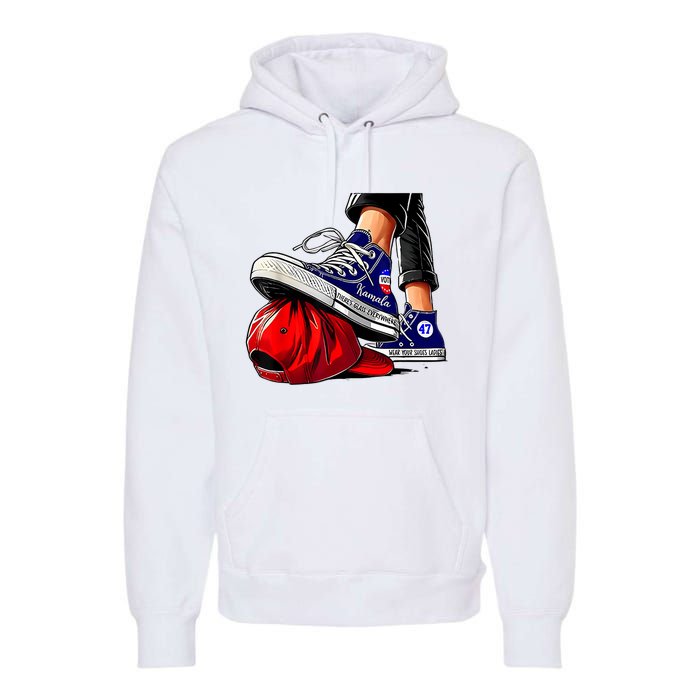 Kamala Harris High Heels Stepping On Red Maga Hat Premium Hoodie