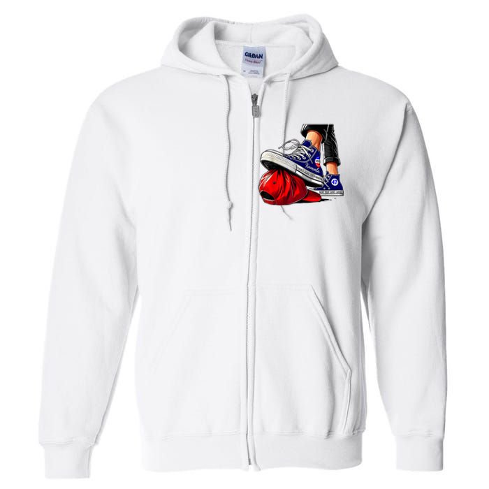 Kamala Harris High Heels Stepping On Red Maga Hat Full Zip Hoodie