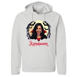 Kamala Harris Happy Kamalaween Pumpkin Ghost Vote Performance Fleece Hoodie