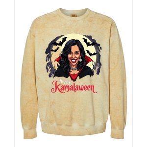 Kamala Harris Happy Kamalaween Pumpkin Ghost Vote Colorblast Crewneck Sweatshirt