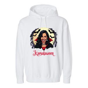 Kamala Harris Happy Kamalaween Pumpkin Ghost Vote Garment-Dyed Fleece Hoodie