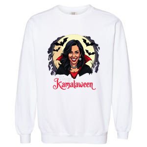 Kamala Harris Happy Kamalaween Pumpkin Ghost Vote Garment-Dyed Sweatshirt