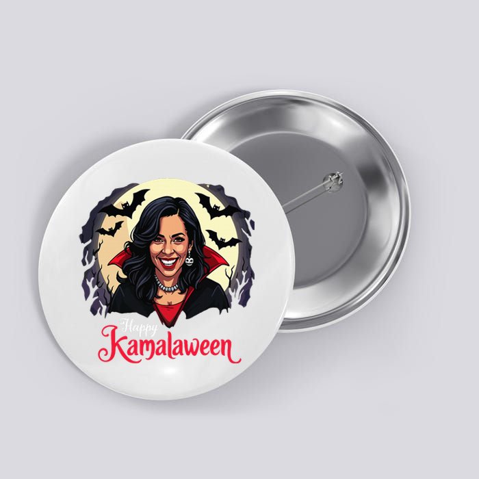 Kamala Harris Happy Kamalaween Pumpkin Ghost Vote Button