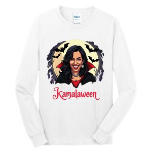 Kamala Harris Happy Kamalaween Pumpkin Ghost Vote Tall Long Sleeve T-Shirt