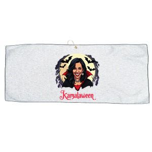 Kamala Harris Happy Kamalaween Pumpkin Ghost Vote Large Microfiber Waffle Golf Towel