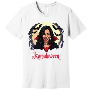 Kamala Harris Happy Kamalaween Pumpkin Ghost Vote Premium T-Shirt