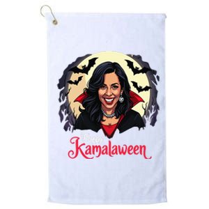 Kamala Harris Happy Kamalaween Pumpkin Ghost Vote Platinum Collection Golf Towel