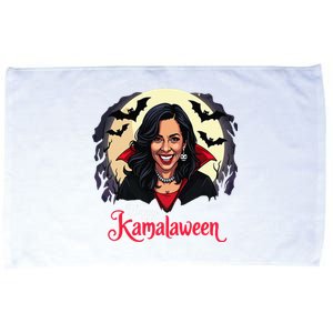 Kamala Harris Happy Kamalaween Pumpkin Ghost Vote Microfiber Hand Towel