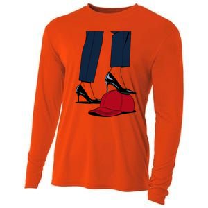 Kamala Harris Heels Stepping On Red Funny Hat Vote 2024 Gift Cooling Performance Long Sleeve Crew