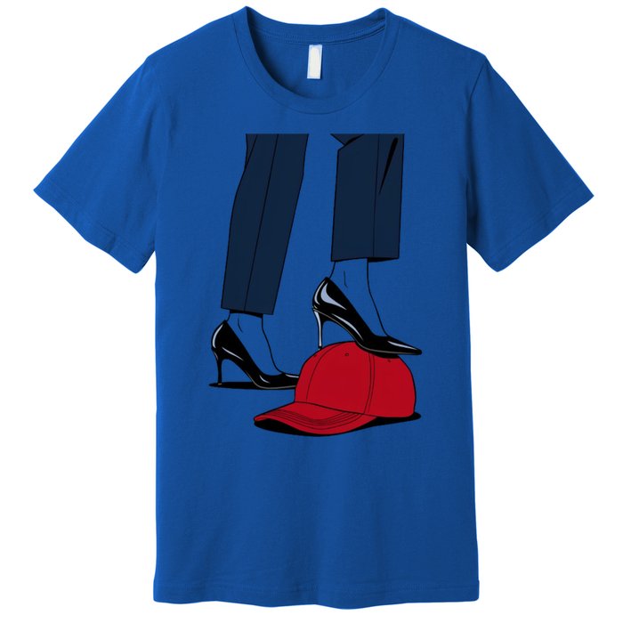 Kamala Harris Heels Stepping On Red Funny Hat Vote 2024 Gift Premium T-Shirt